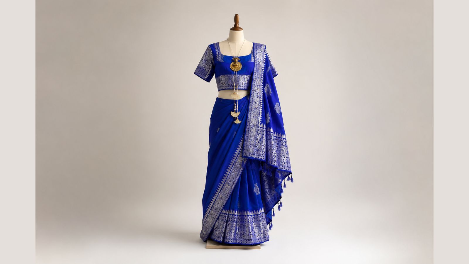 Blue Banarasi Saree