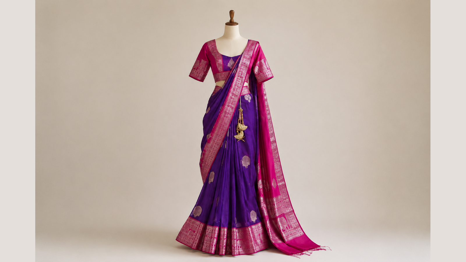 Purple Banarasi Saree