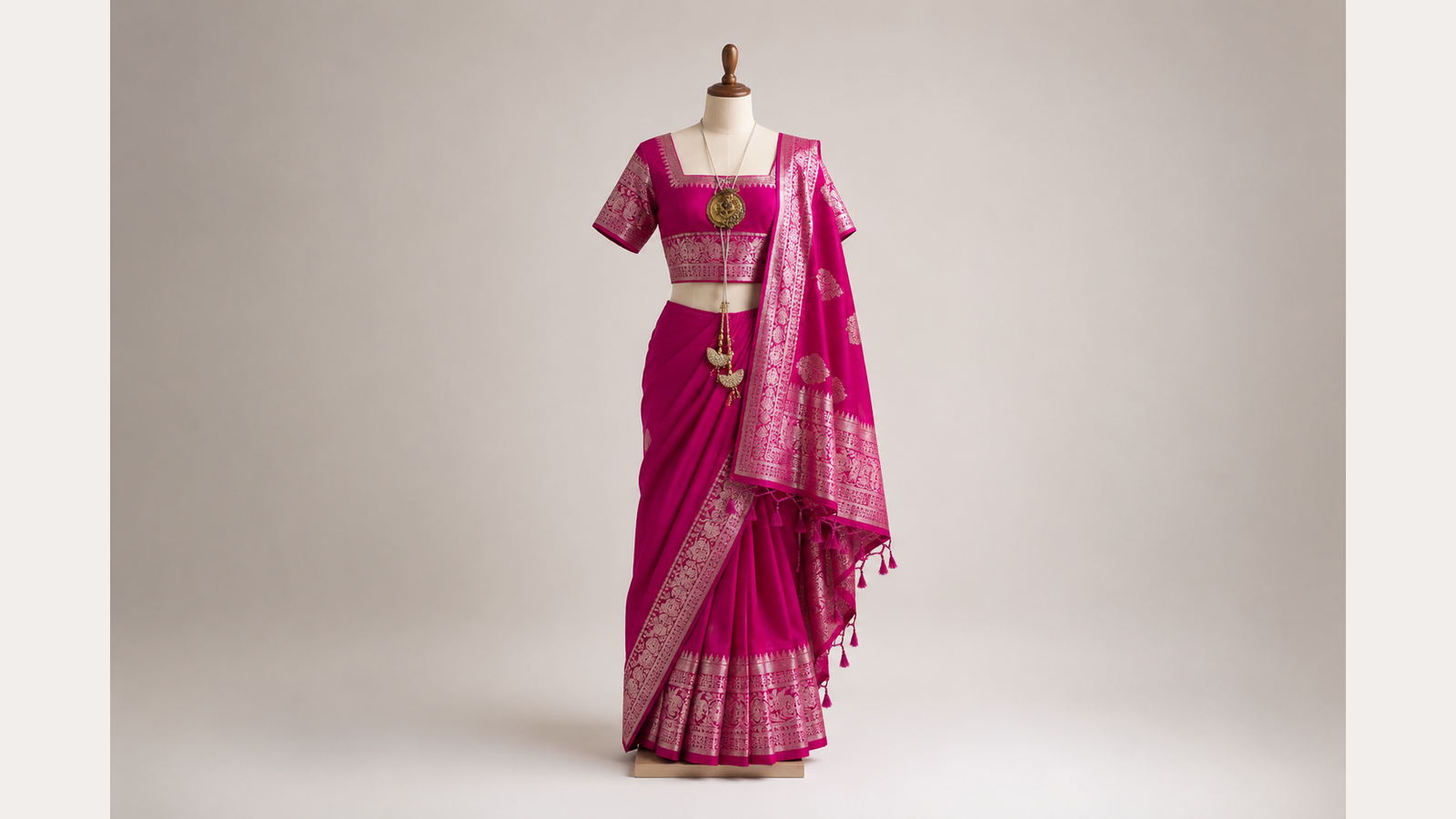 Pink Banarasi Saree